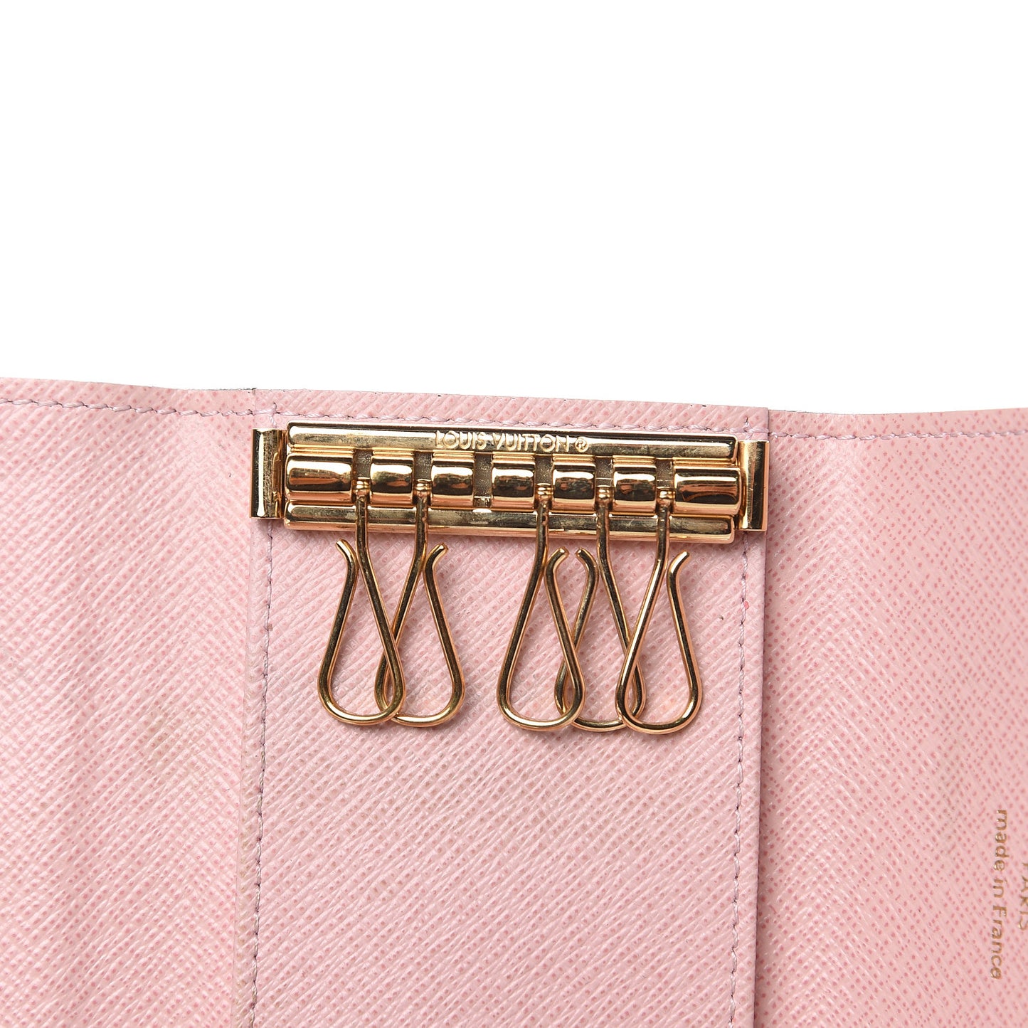 Damier Ebene Multicles 6 Key Holder Rose Ballerine
