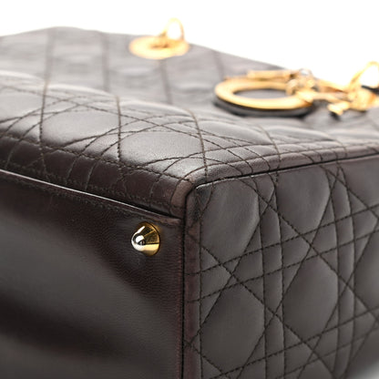 Christian Dior Lambskin Cannage Large Lady Dior Dark Brown 17 of 20