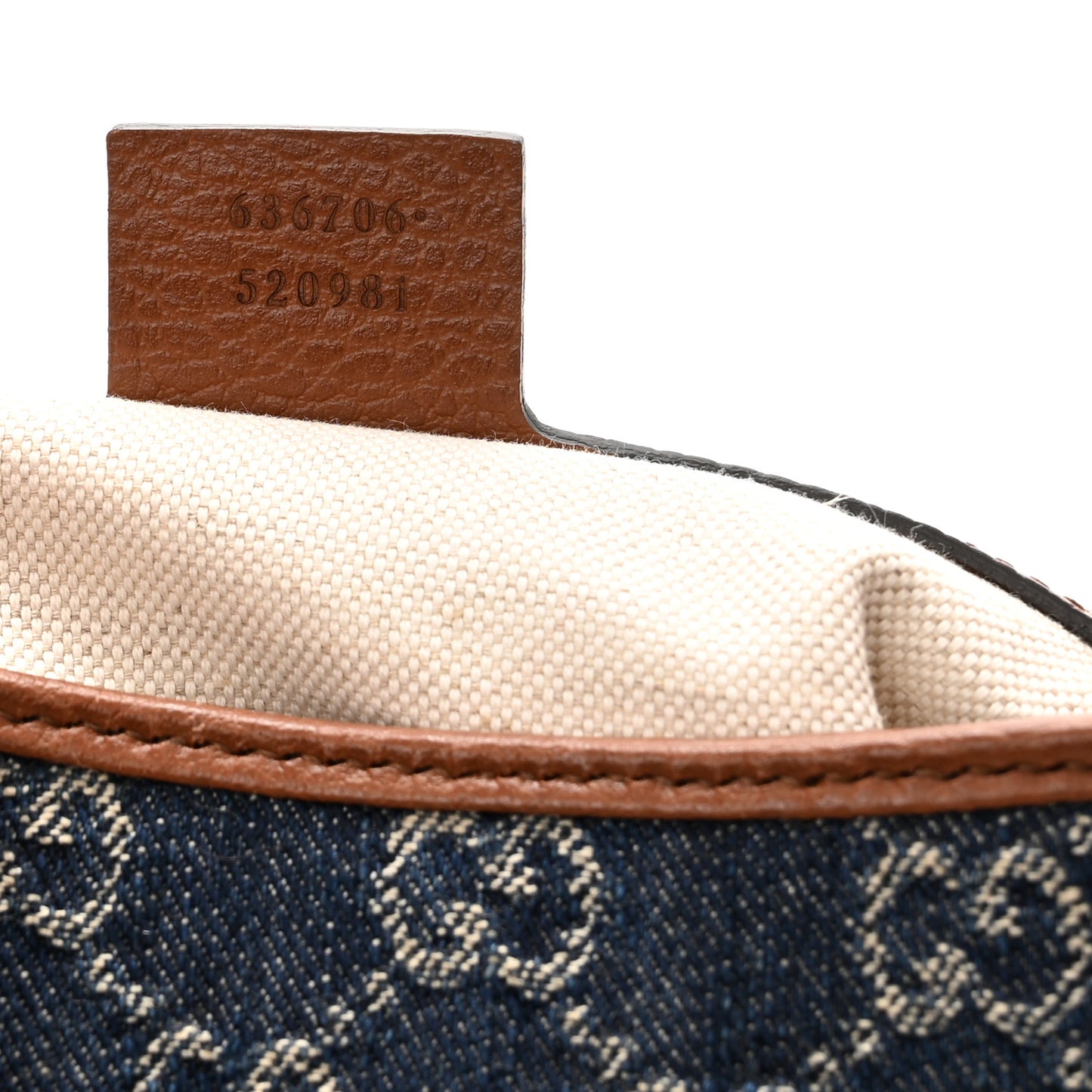 New Denim GG Monogram Calfskin Small Jackie 1961 Hobo Blue Tea Cuir