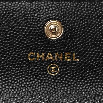 Chanel Caviar Quilted Pearl Card Holder On Chain Black 6 of 8