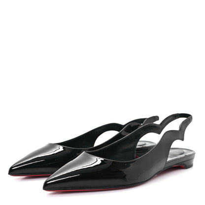 Christian Louboutin Patent Hot Chickita Slingback Flats 37.5 Black 4 of 9
