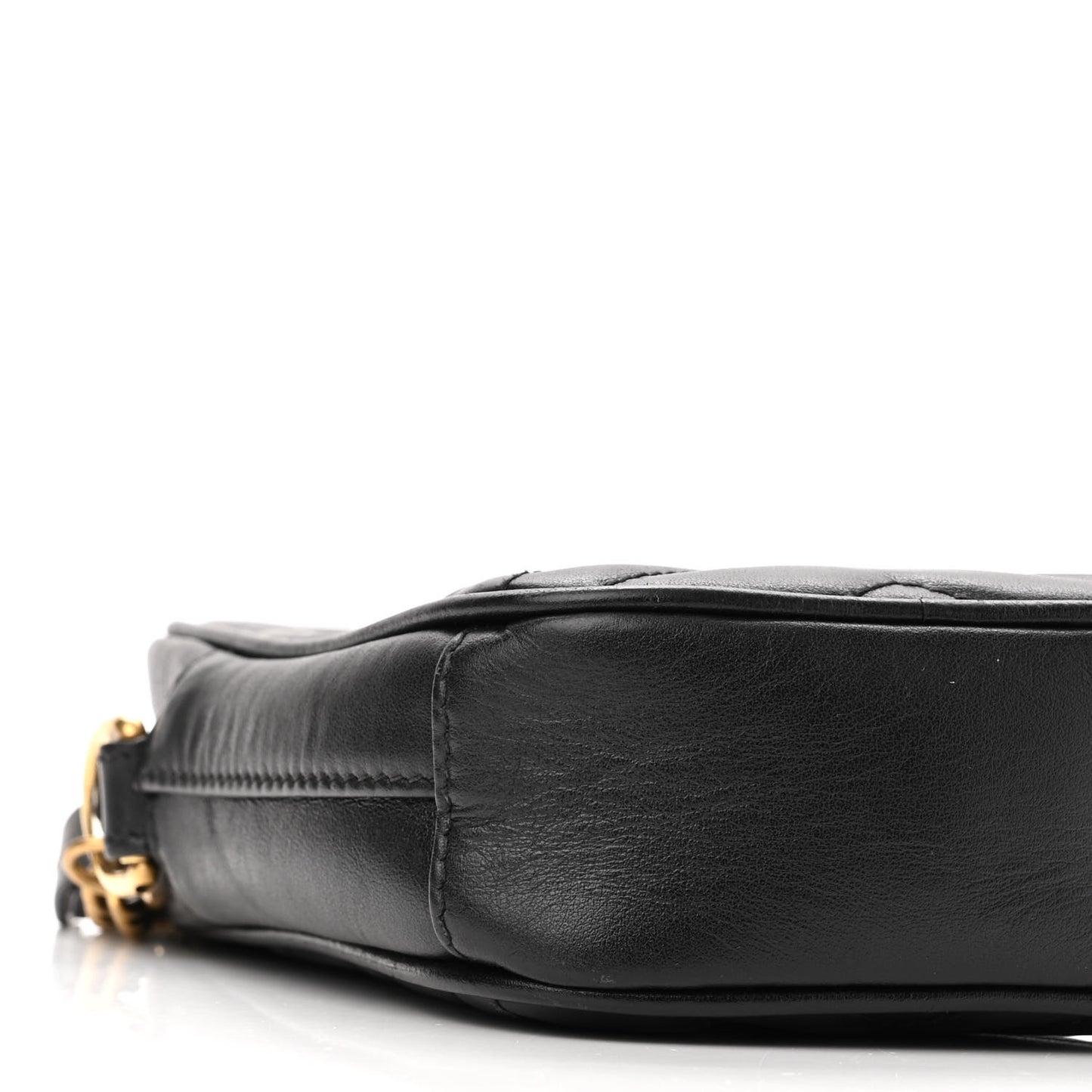 Calfskin Matelasse Mini GG Marmont Crossbody Bag Black