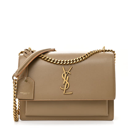 Saint Laurent Calfskin Medium Monogram Sunset Dark Beige 1 of 13
