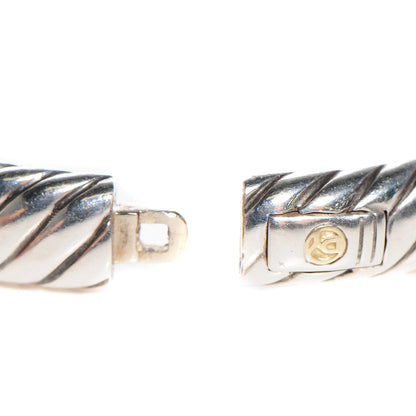 David Yurman Sterling Silver 18k Yellow Gold Amethyst 7mm Renaissance Station Bracelet M 4 of 5