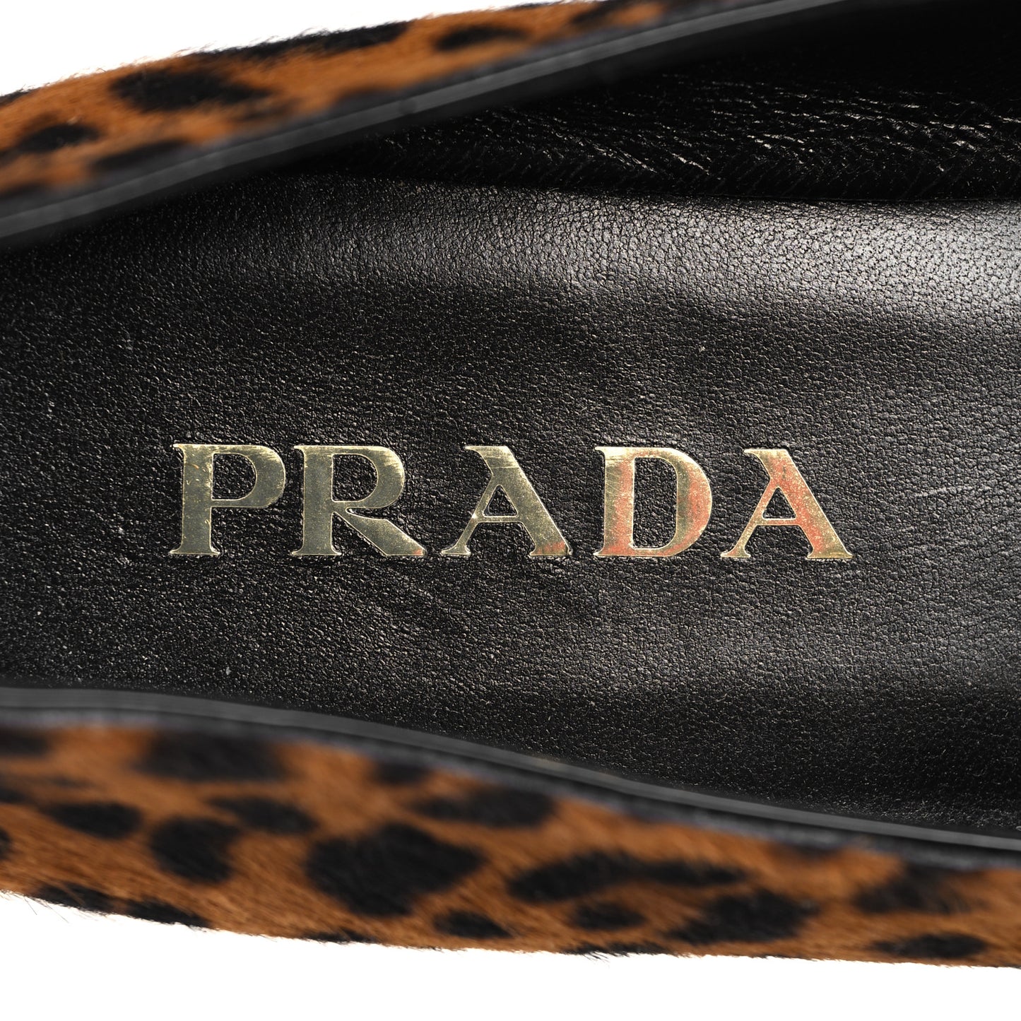 Calf Hair Leopard Print Triangle Ballerina Flats 39.5 Miele Moro