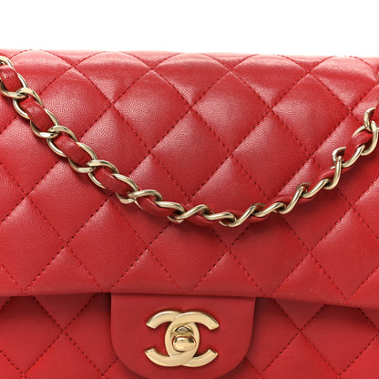 Chanel Lambskin Quilted Medium Double Flap Red 9 of 11
