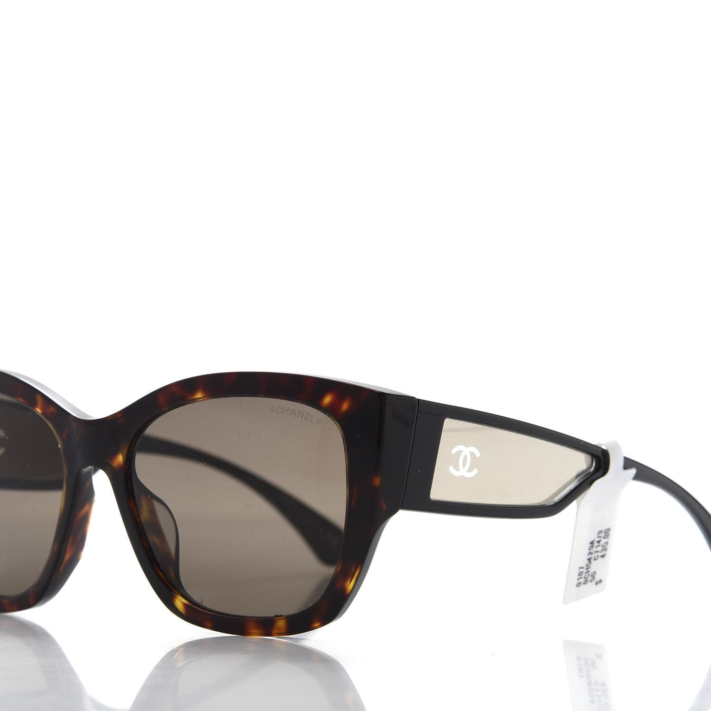 Acetate 18K White Gold Butterfly Sunglasses 5429 Dark Tortoise