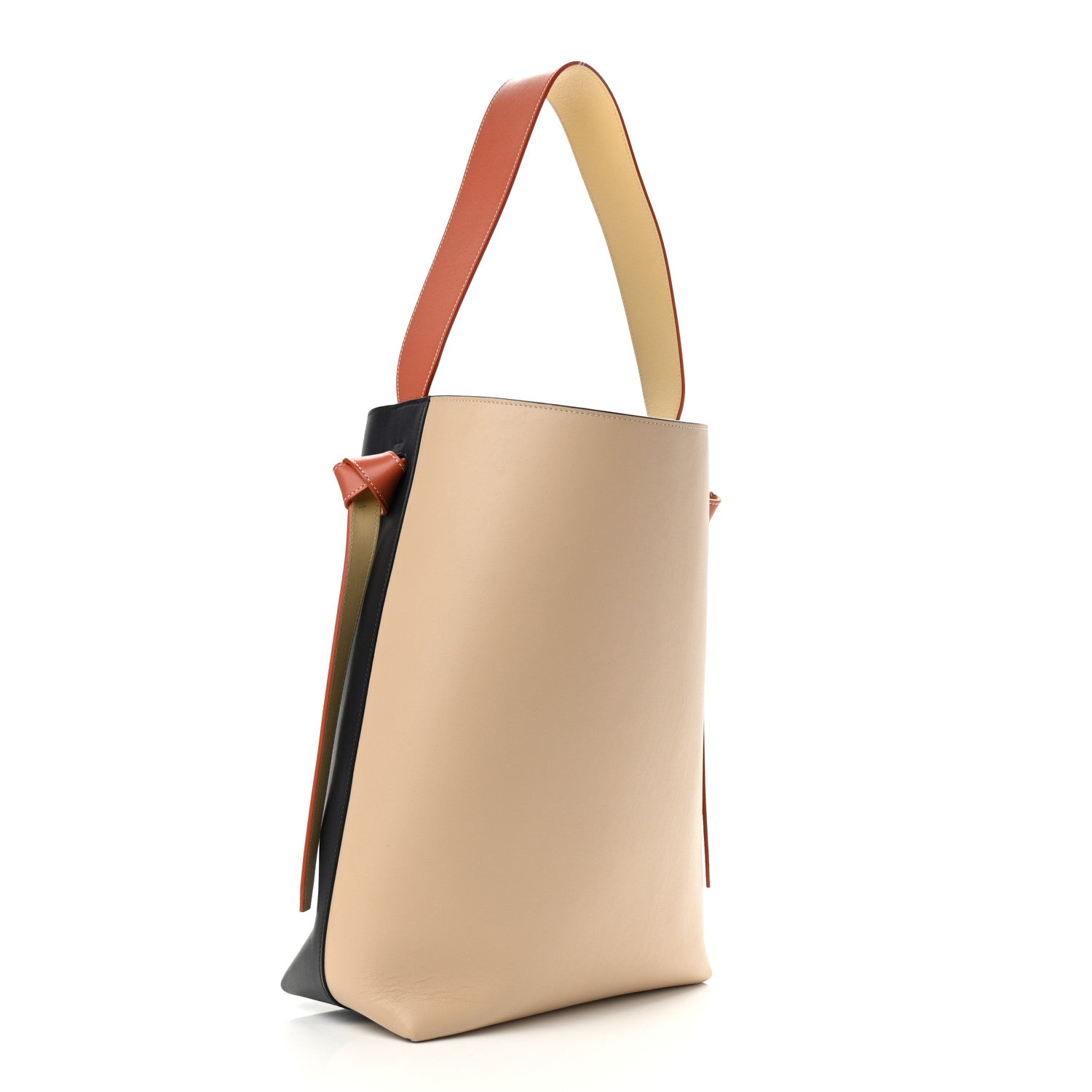 Celine Shiny Smooth Calfskin Small Twisted Cabas Navy Beige 4 of 11