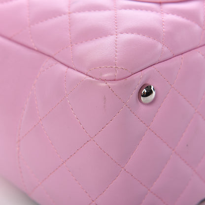 Chanel Calfskin Quilted Large Cambon Bowler Pink Black 14 of 21