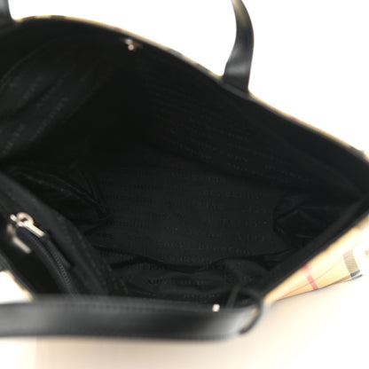 Burberry Canvas House Check Small Tote Black 4 of 9