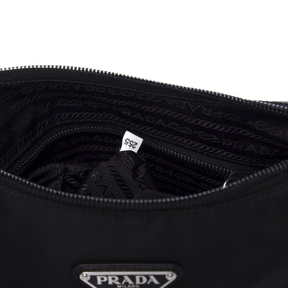 Prada Tessuto Nylon Studded New Vela Hobo Black Fuoco 9 of 12