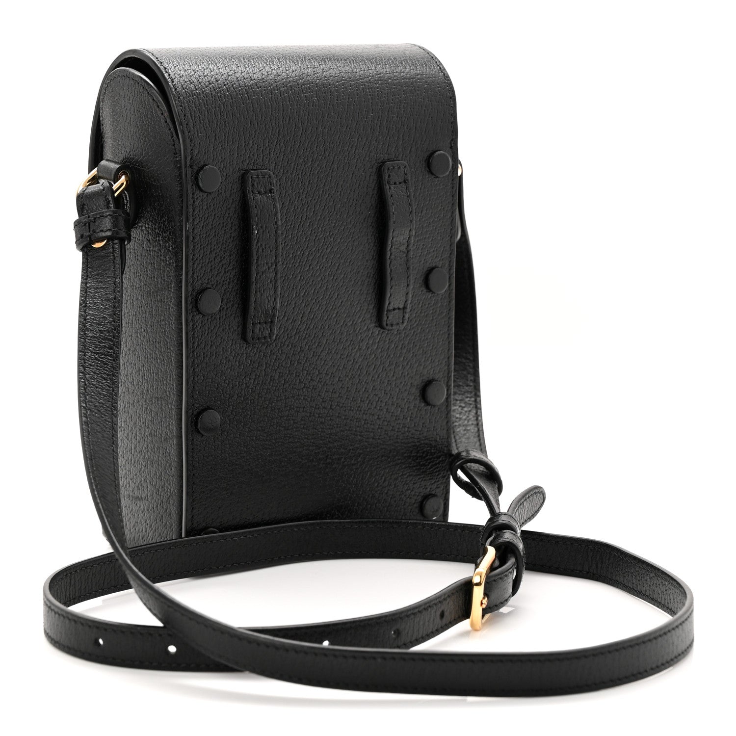 Gucci Dollar Calfskin Vertical Horsebit 1955 Crossbody Bag Black 3 of 11