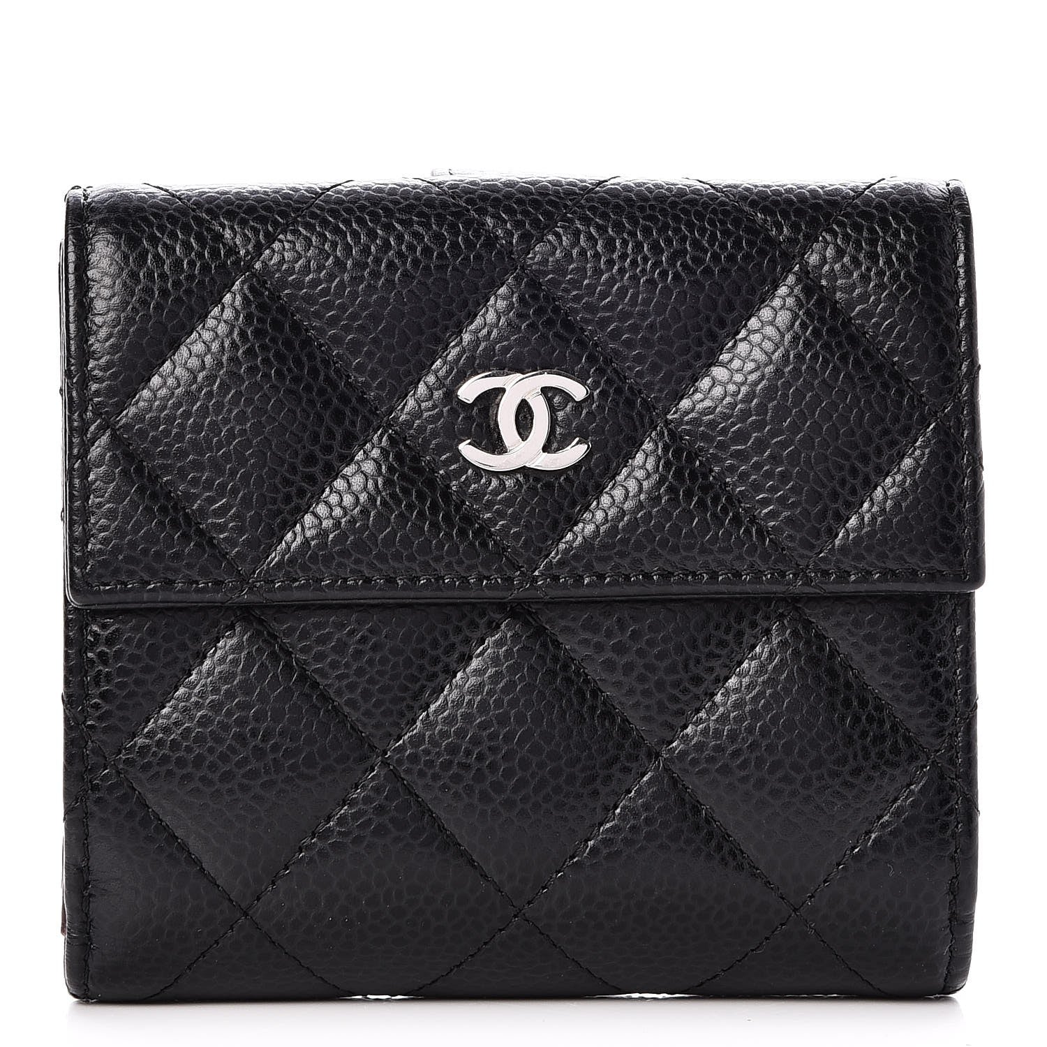 Chanel Caviar Quilted Compact Flap Wallet Black 1 of 9