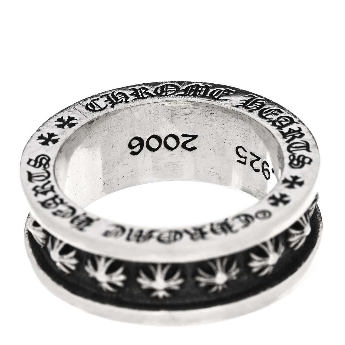 Sterling Silver Maltese Cross Band Ring 53 6.5
