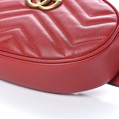Gucci Calfskin Matelasse GG Marmont Belt Bag 85 34 Hibiscus Red 7 of 10