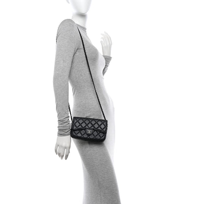 Chanel Lambskin Quilted Flap Phone Holder With Chain So Black 2 of 12