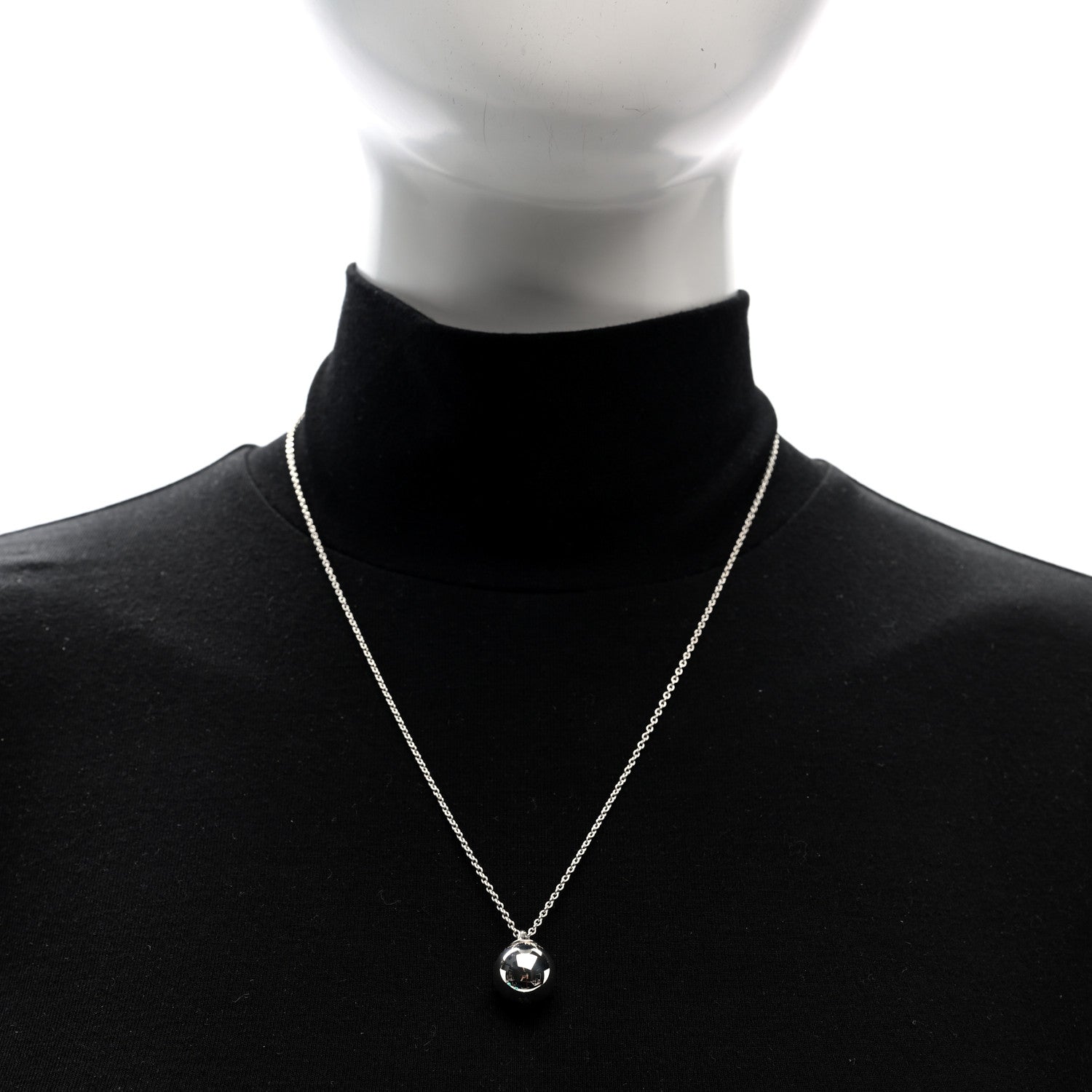 Tiffany Sterling Silver 12.75mm HardWear Ball Pendant Necklace 2 of 5
