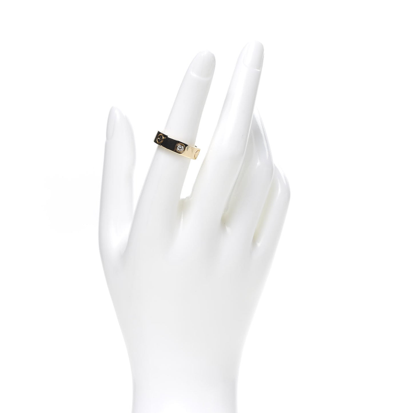 18K Yellow Gold 3 Diamond 5.5mm LOVE Ring 53 6.25