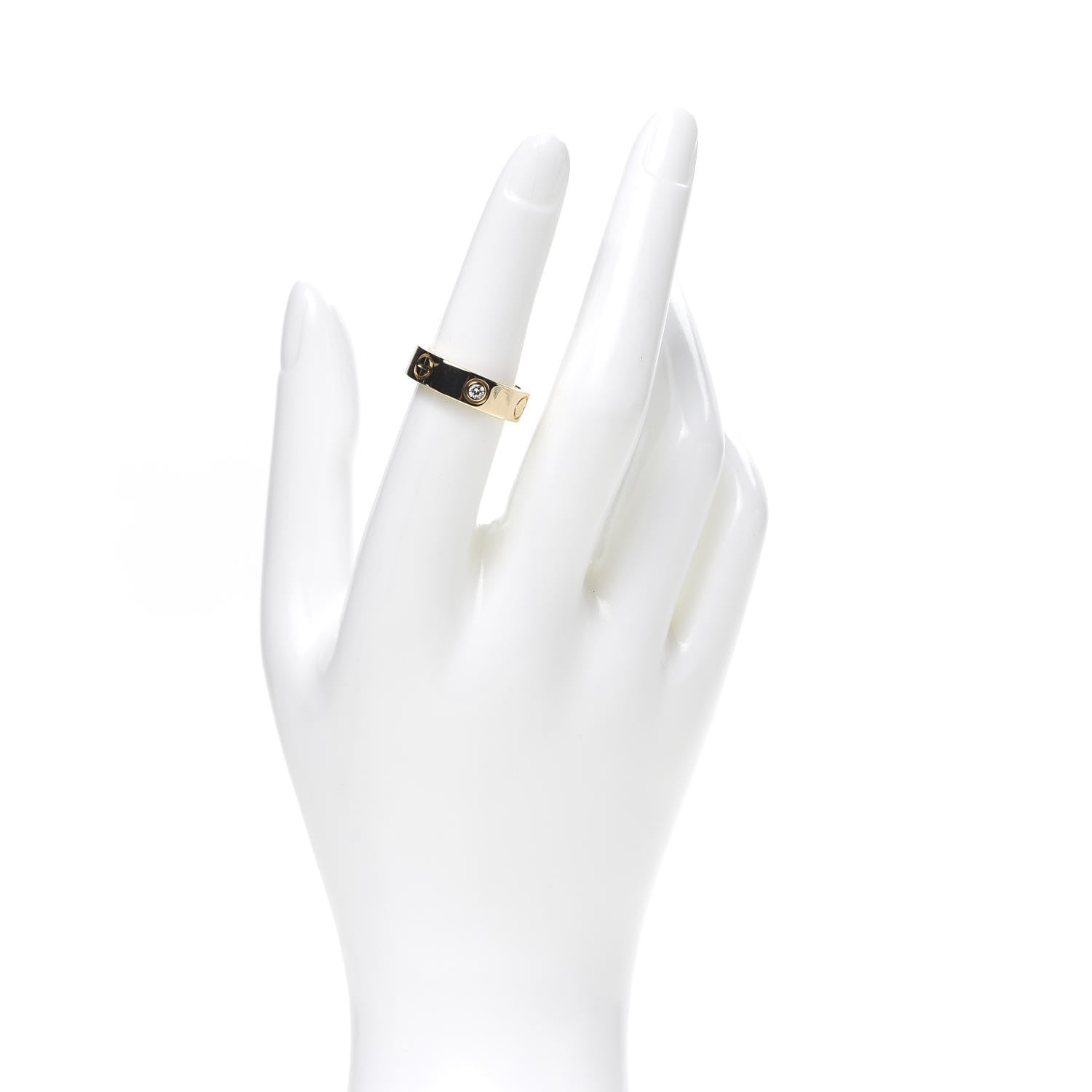 Cartier 18K Yellow Gold 3 Diamond 5.5mm LOVE Ring 53 6.25 2 of 6
