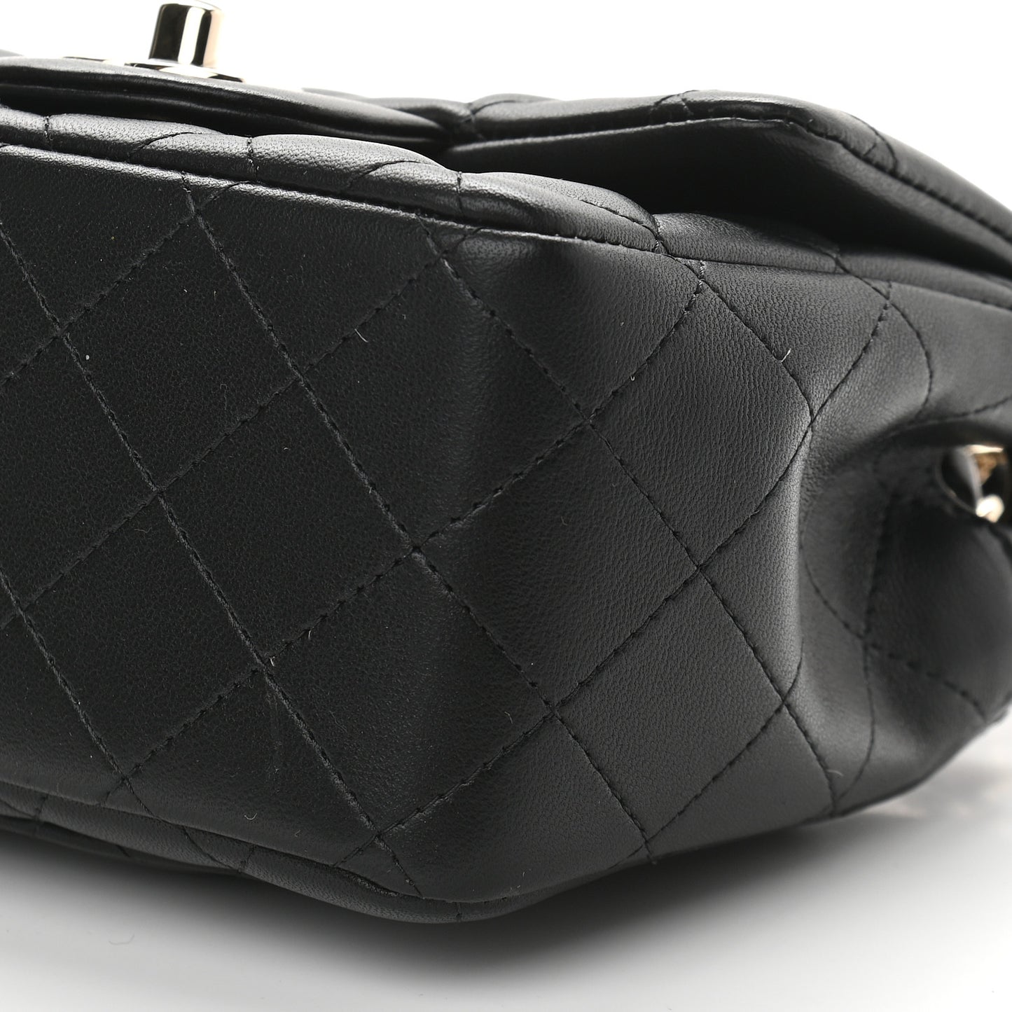 Lambskin Quilted Mini Square Flap Black