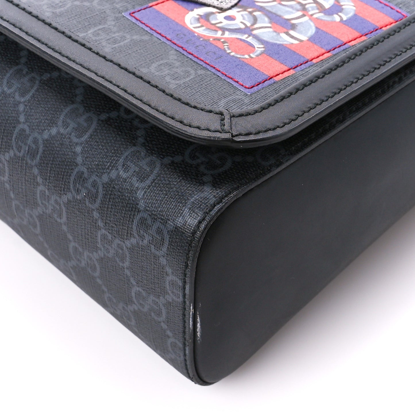 GG Supreme Monogram Night Courrier Flap Messenger Black Multicolor