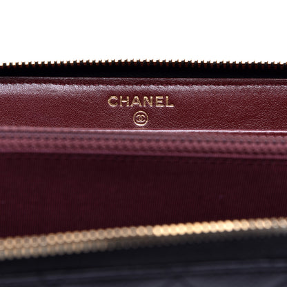 Chanel Caviar Quilted Large Zip Around Wallet Black 6 of 9