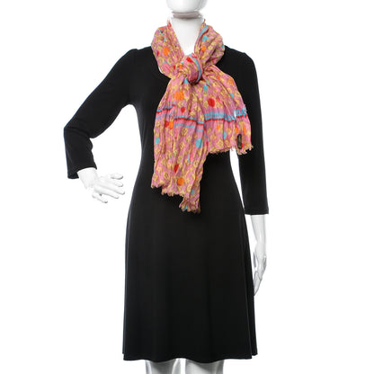 Louis Vuitton Cotton Monogram Ikat Pareo Scarf Rose 2 of 4
