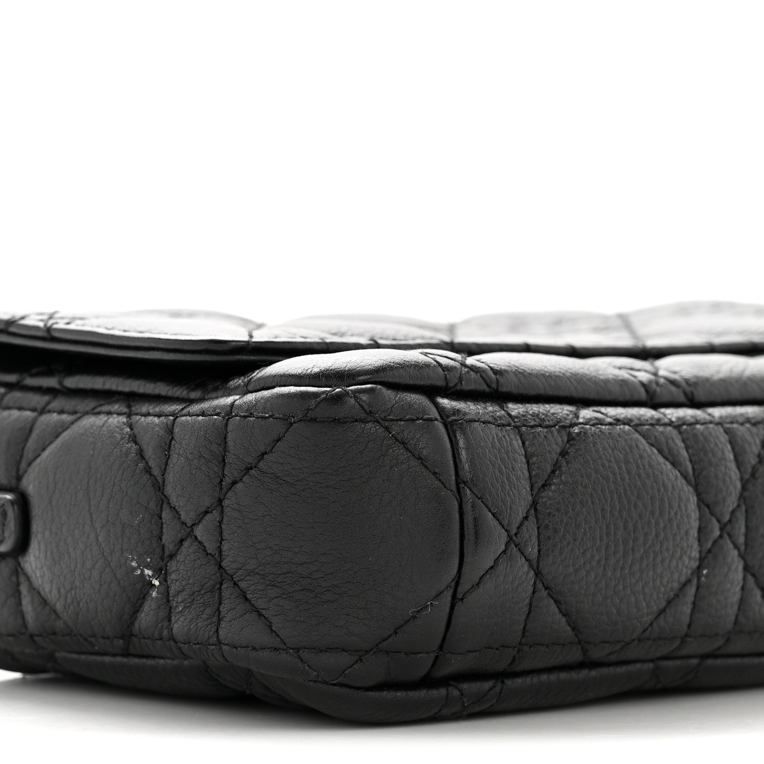Christian Dior Supple Calfskin Cannage Caro Pouch With Chain  Black 9 of 14