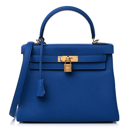 Hermes Togo Kelly Retourne 28 Bleu France 1 of 9