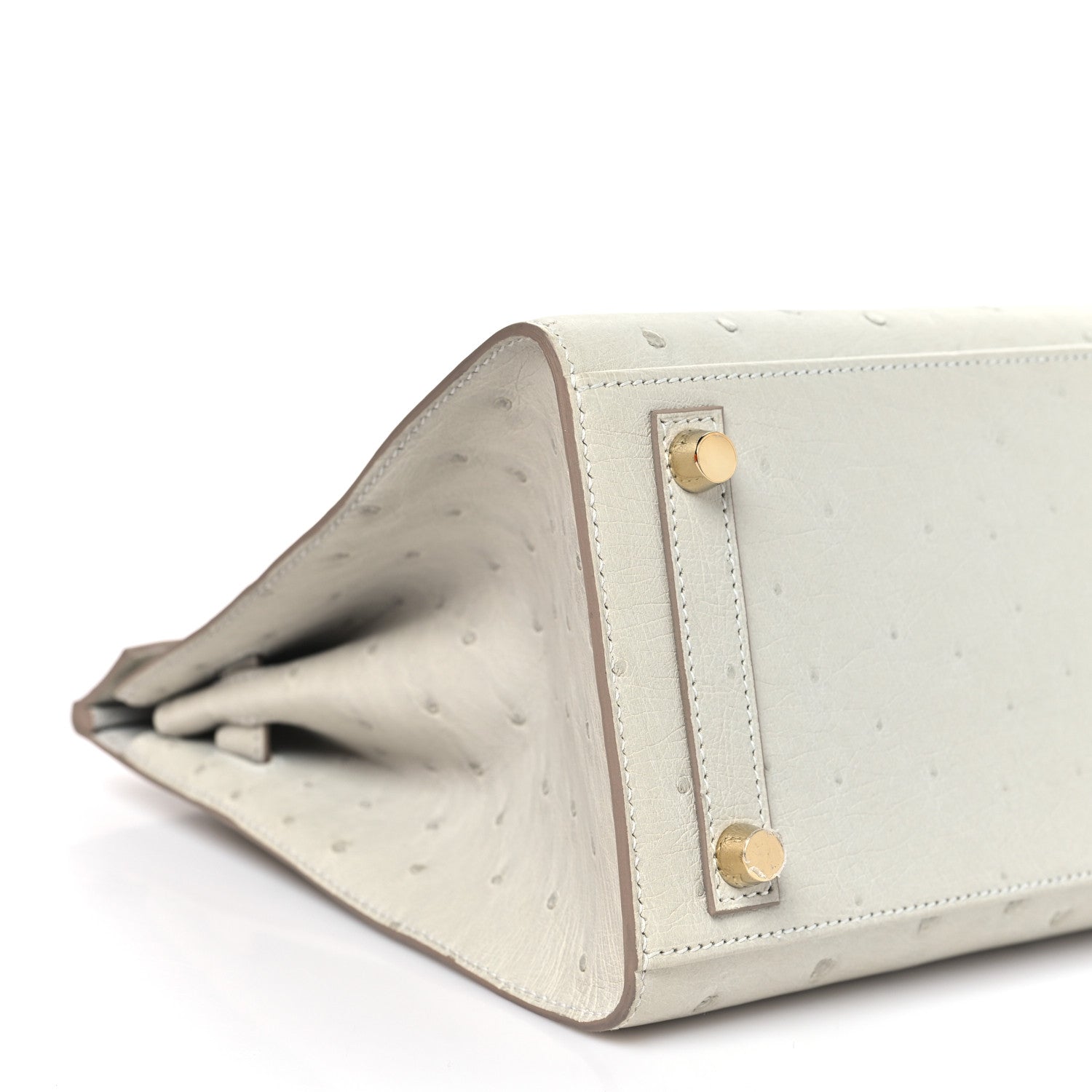 Hermes Ostrich Birkin Sellier 25 Gris Perle 8 of 10