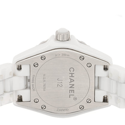 Chanel Stainless Steel Ceramic 33mm J12 Quartz Watch White 4 of 5