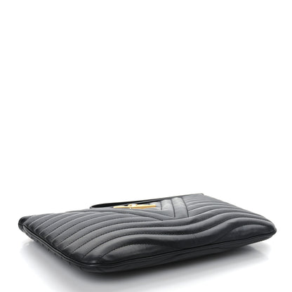 Louis Vuitton Calfskin New Wave Zipped Pochette Black 4 of 6