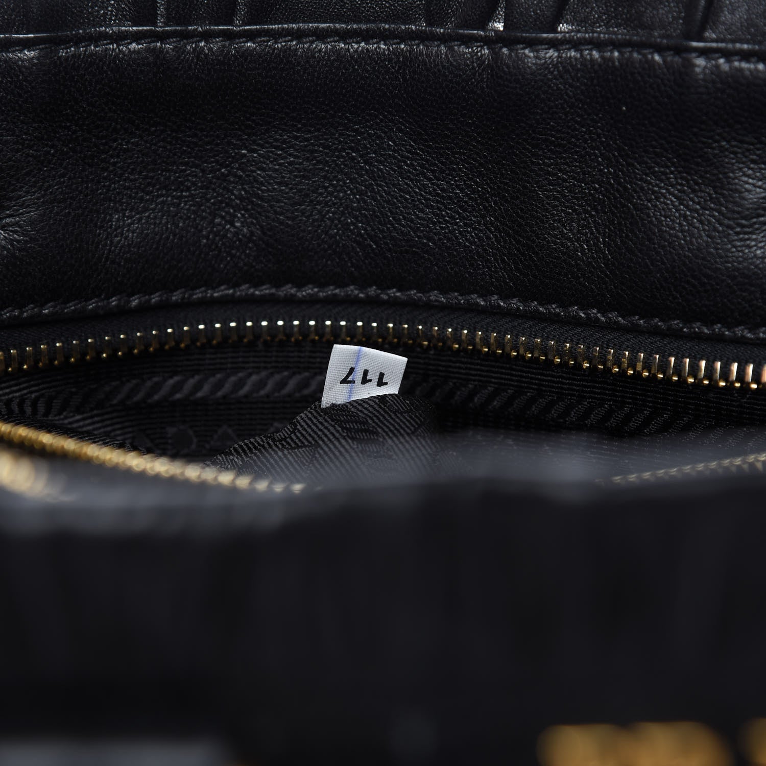 Prada Nappa Gaufre Top Handle Tote Black 9 of 10