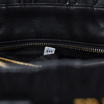 Prada Nappa Gaufre Top Handle Tote Black 9 of 10