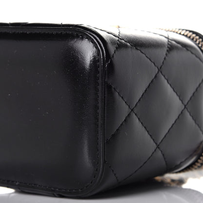 Chanel Calfskin Quilted Mini Perfect Fit Vanity Case With Chain Black 9 of 10