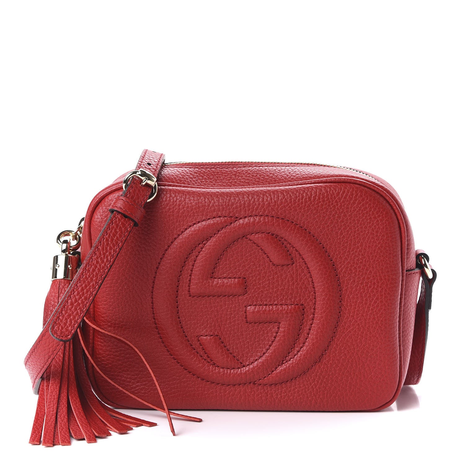 Gucci Pebbled Calfskin Small Soho Disco Bag Tabasco Red 1 of 10
