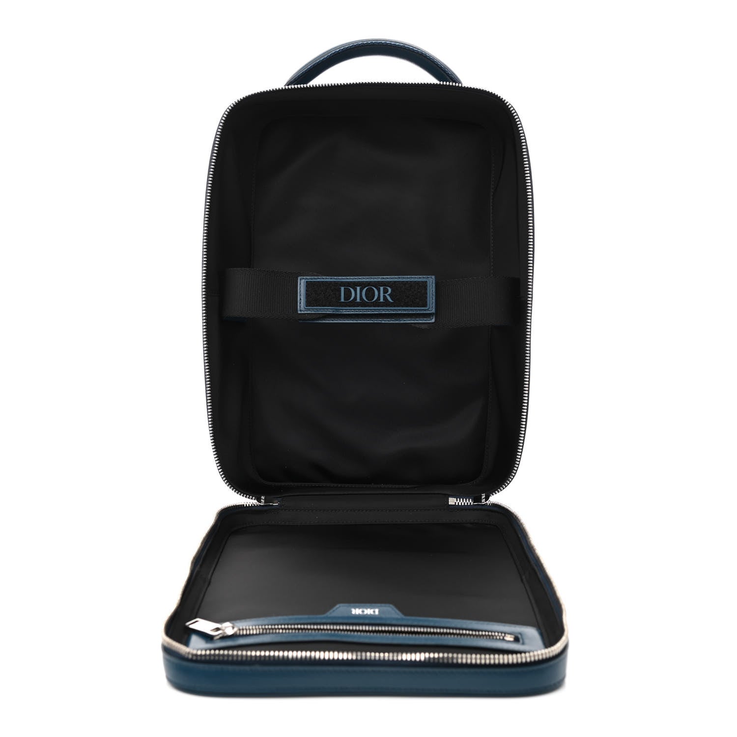 Christian Dior Calfskin Perforated Oblique Galaxy Marsupio World Tour Pelle Sling Navy Blue 5 of 7
