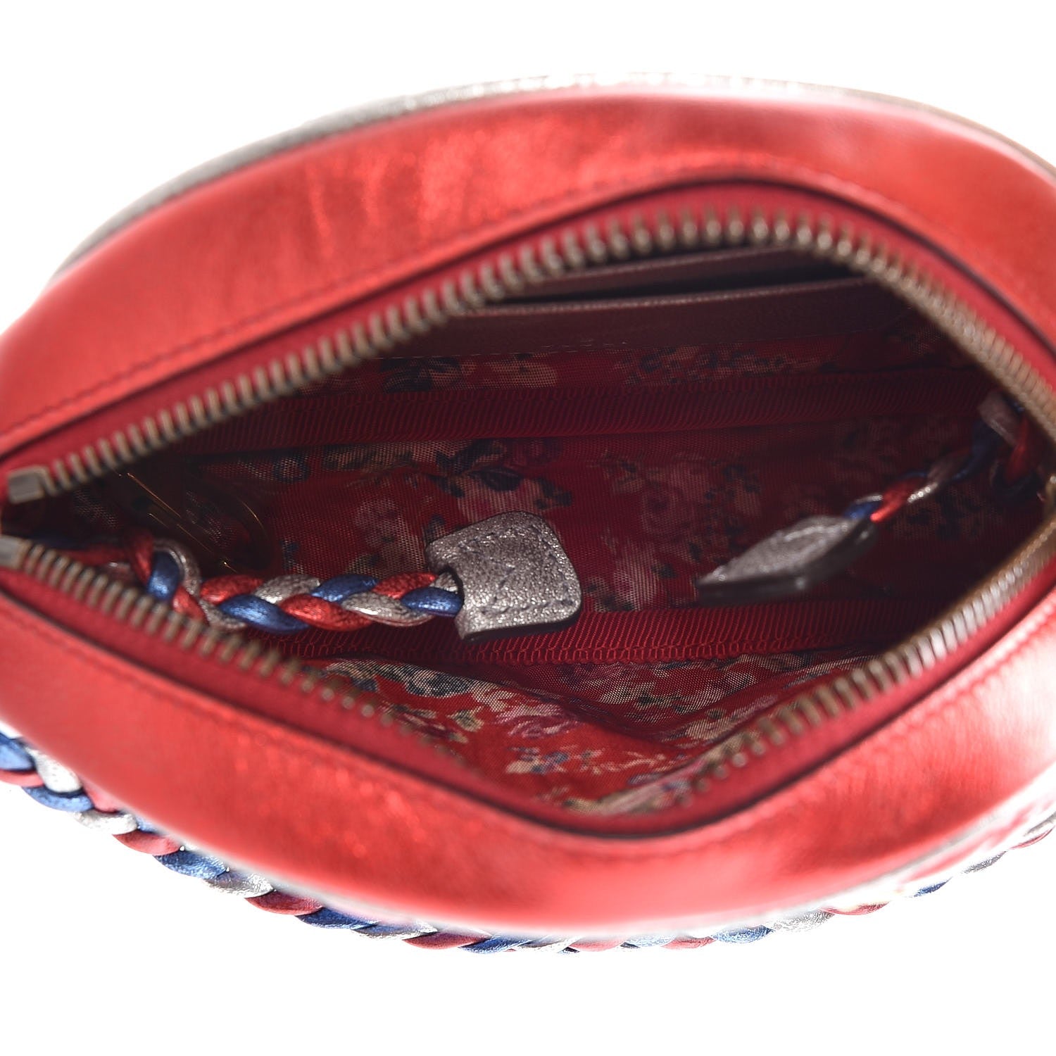 Gucci Laminated Nappa Trapuntata Mini Zumi Dome Shoulder Bag Rosso Marine Argento 5 of 8