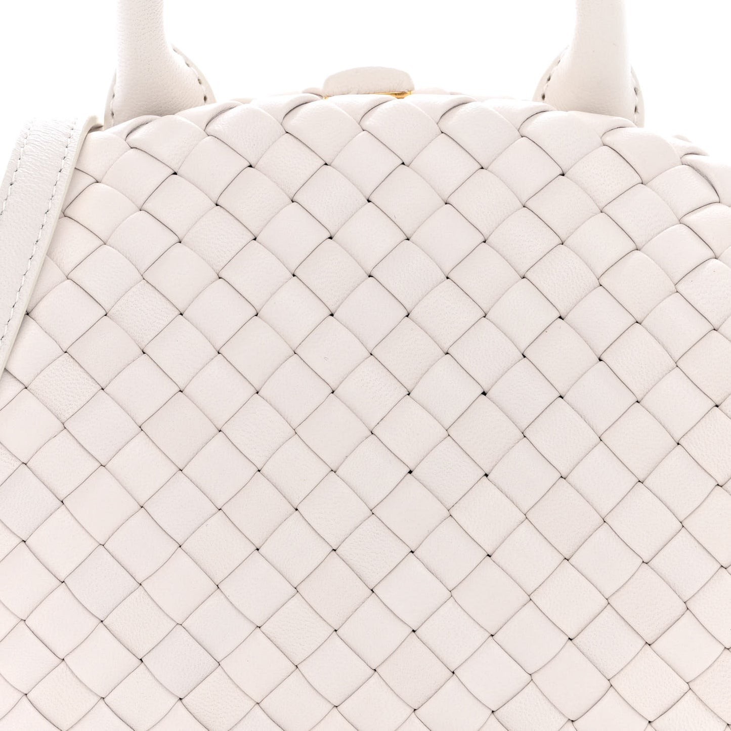 Nappa Intreccio Mini Padded Handle Bag Chalk