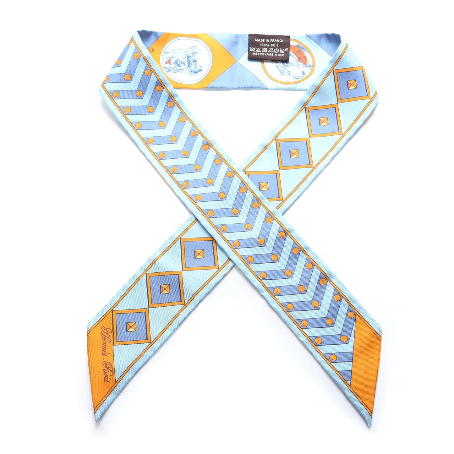 Silk Colliers Et Chiens Twilly Ciel Orange Gris Bleuete