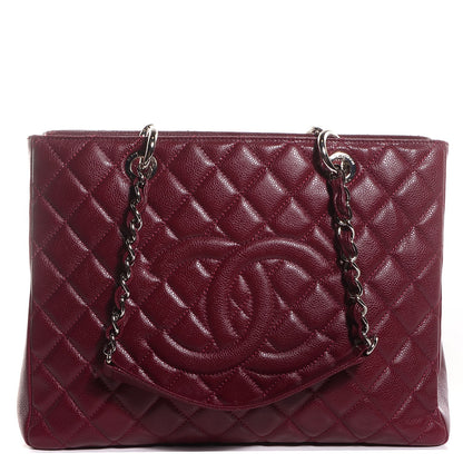Chanel Caviar Grand Shopping Tote GST Dark Red 1 of 7