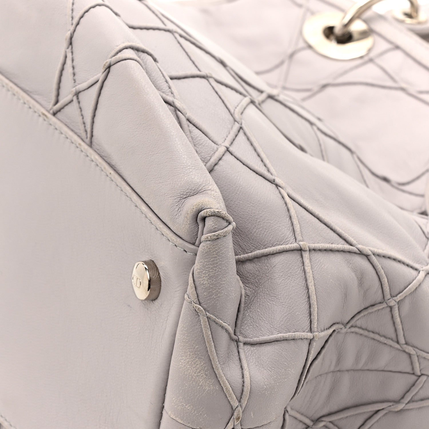 Christian Dior Lambskin Cannage Medium Granville Tote Lilac 10 of 16