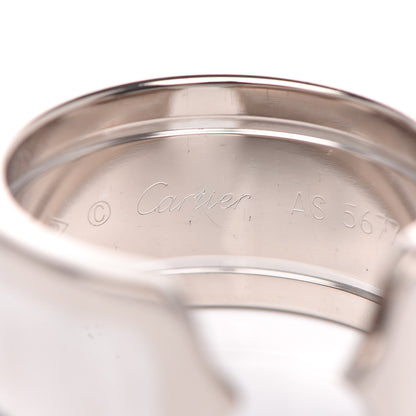 Cartier 18K White Gold 10mm Logo De Ring 51 5.75 5 of 6