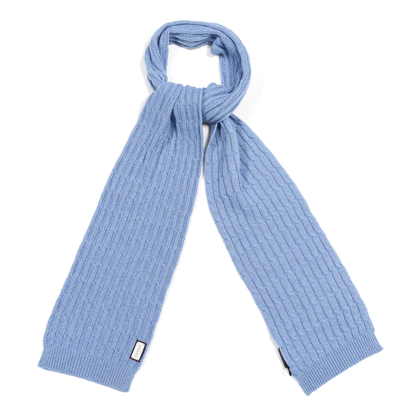 Wool Knit Shine Reg Scarf Bluette Sky Blue