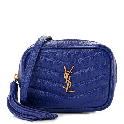 Saint Laurent Grain De Poudre Matelasse Monogram Baby Lou Camera Bag Sapphire Blue 1 of 9