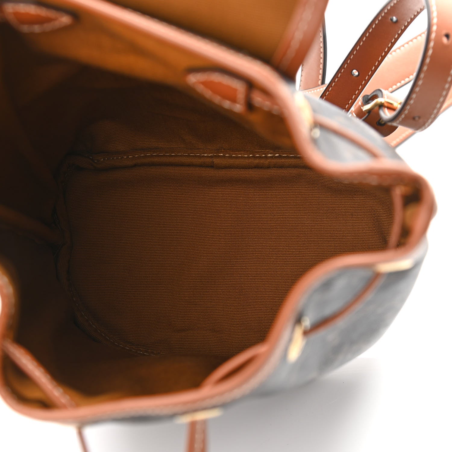 Celine Triomphe Canvas Calfskin Mini Folco Backpack Tan 5 of 10