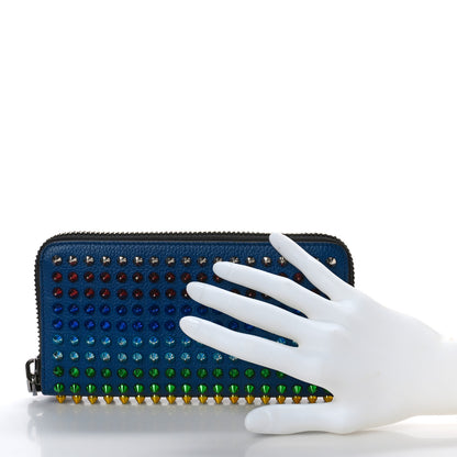 Christian Louboutin Calfskin Paris Panettone Spiked Zip Around Wallet Multicolor 2 of 12