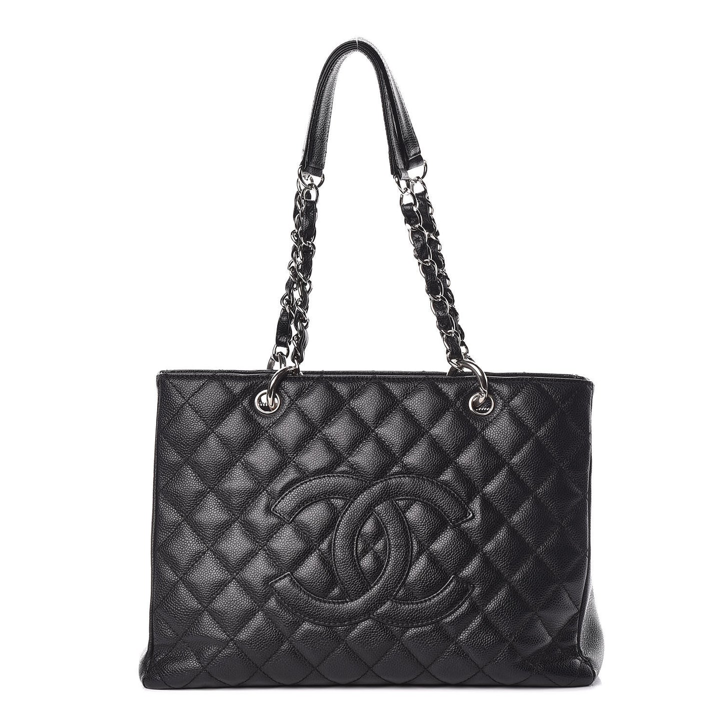 Caviar Quilted Grand Shopping Tote GST Black