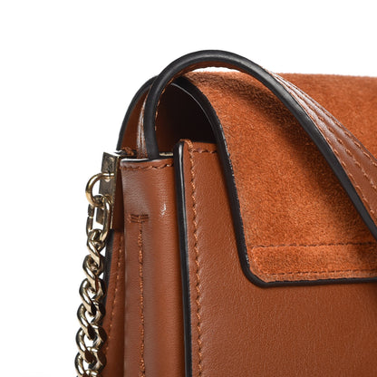 Chloe Suede Calfskin Small Faye Shoulder Bag Tobacco 9 of 10