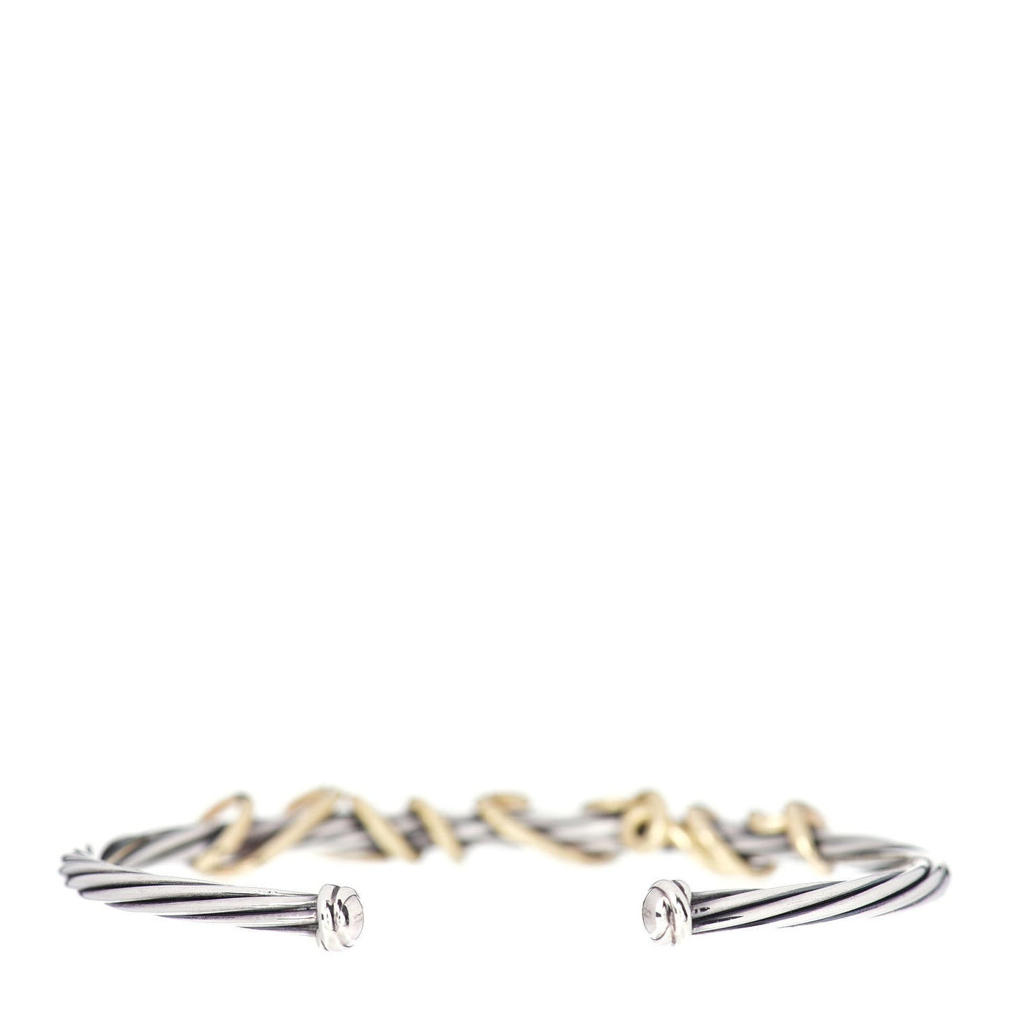 Sterling Silver 14K Yellow Gold DY Whispers I Love You Bracelet